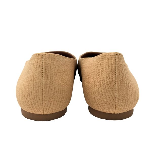 BC REBEL SLIP ON FLATS POINTED TOE ASYMMETRICAL VAMP NEUTRAL NUDE SIZE 7 NWT - Picture 12 of 16